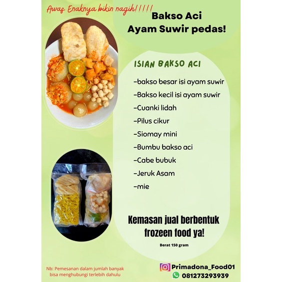 

bakso aci ayam suwir
