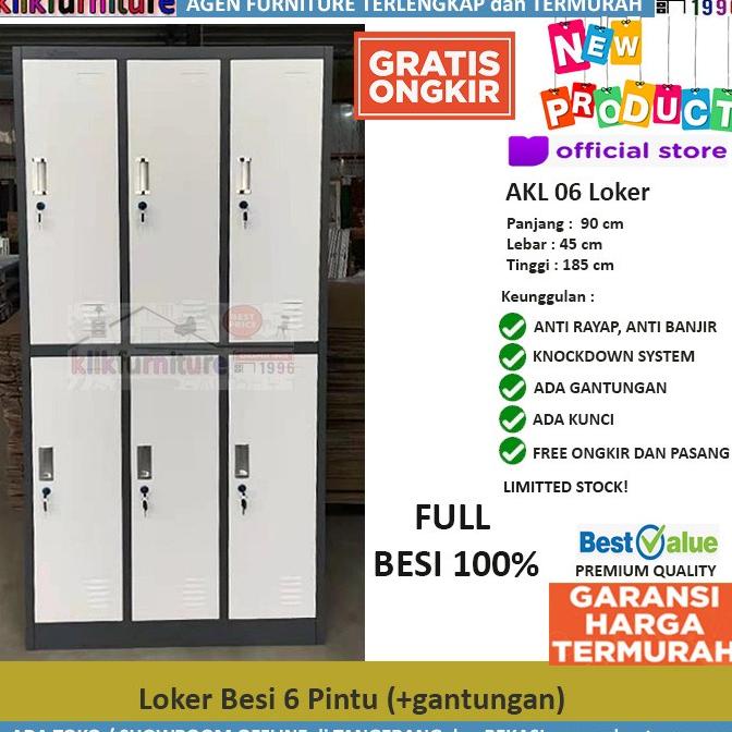 

PROMO Lemari Loker Locker Cabinet 6 Pintu Full Besi