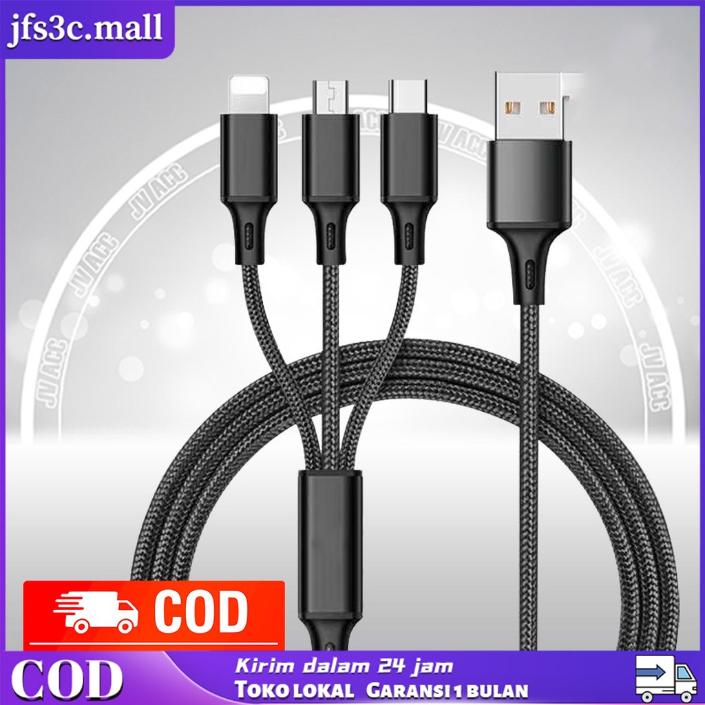 3IN1 NANVAN KABEL DATA FAST CHARGING 1.2M ALL TIPE HP