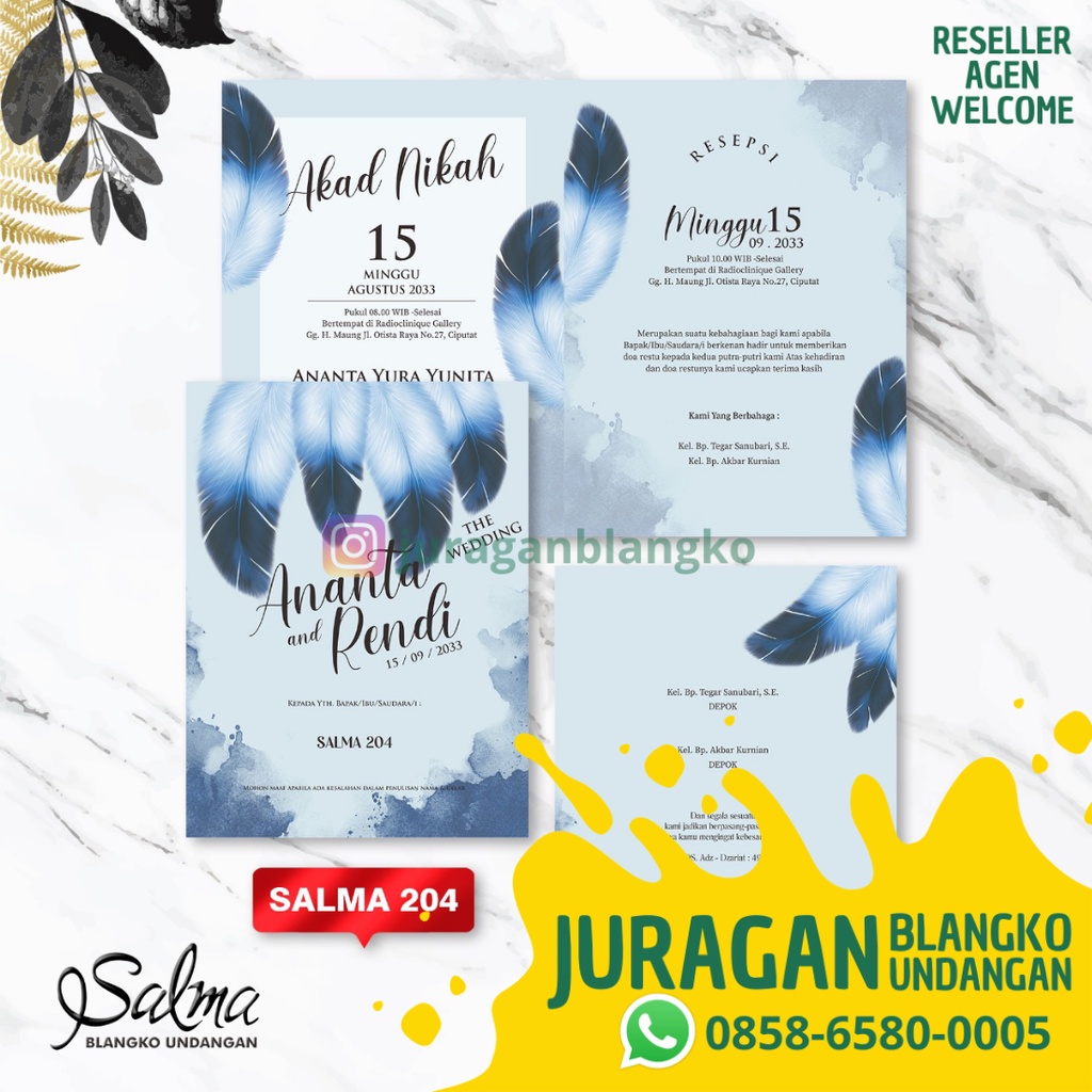 BLANGKO UNDANGAN NIKAH SALMA 204 JURAGAN BLANGKO