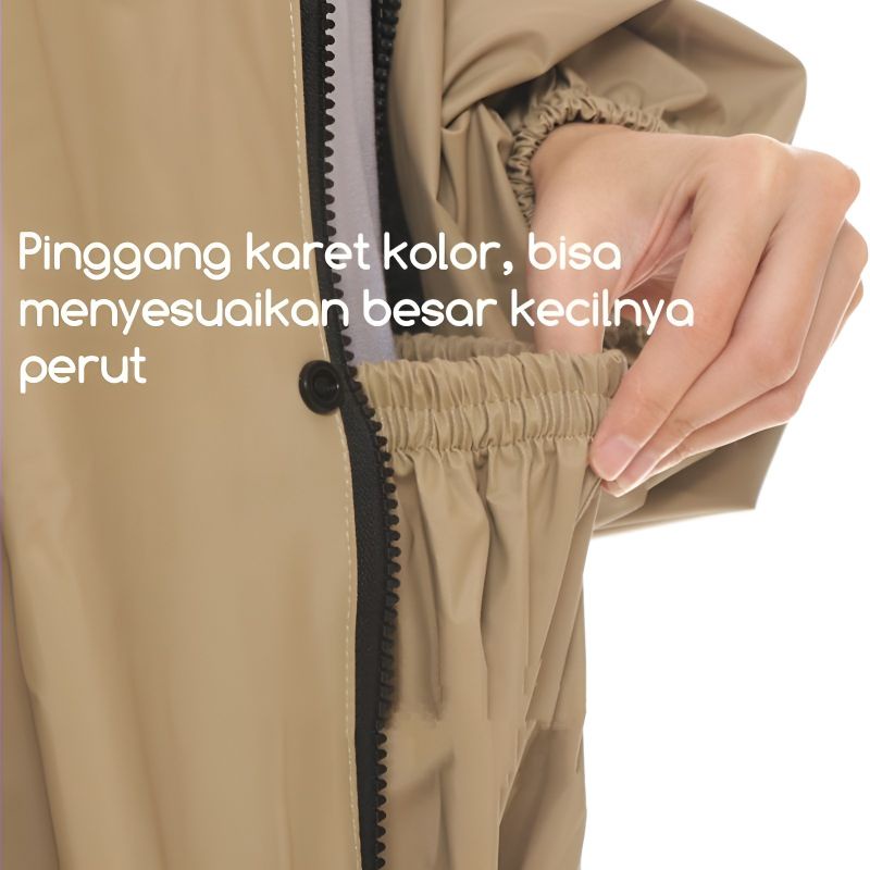 JAS HUJAN, RAINCOAT Pria Wanita ANTI REMBES By AKULA Best Quality Mocca