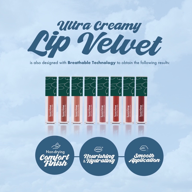 Luxcrime Ultra Creamy Lip Velvet | Lipcream Luxcrime Lip Cream Tahan Lama Tidak Kering Pigmented Transferproof