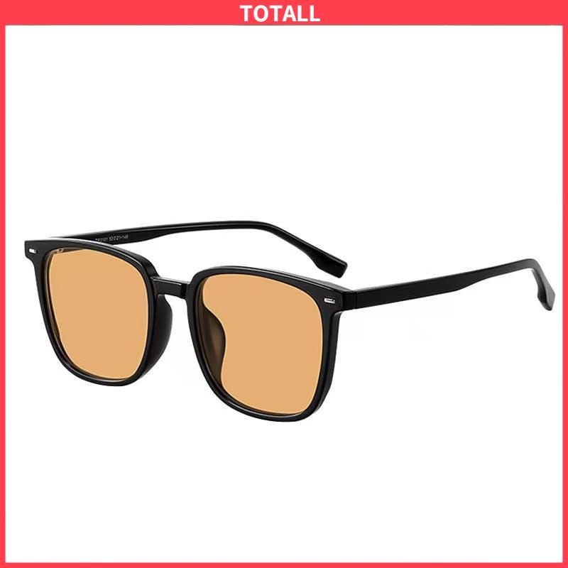 COD Kacamata Hitam Anti Radiasi Kacamata Korea Fashion Retro Bingkai Hitam Sunglasses Untuk Wanita/Pria-Totall