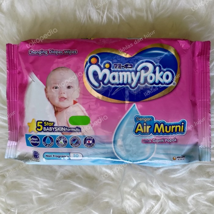 Jual Mamypoko Baby Wipes Non Perfume Reguler Sheets Tisu Basah