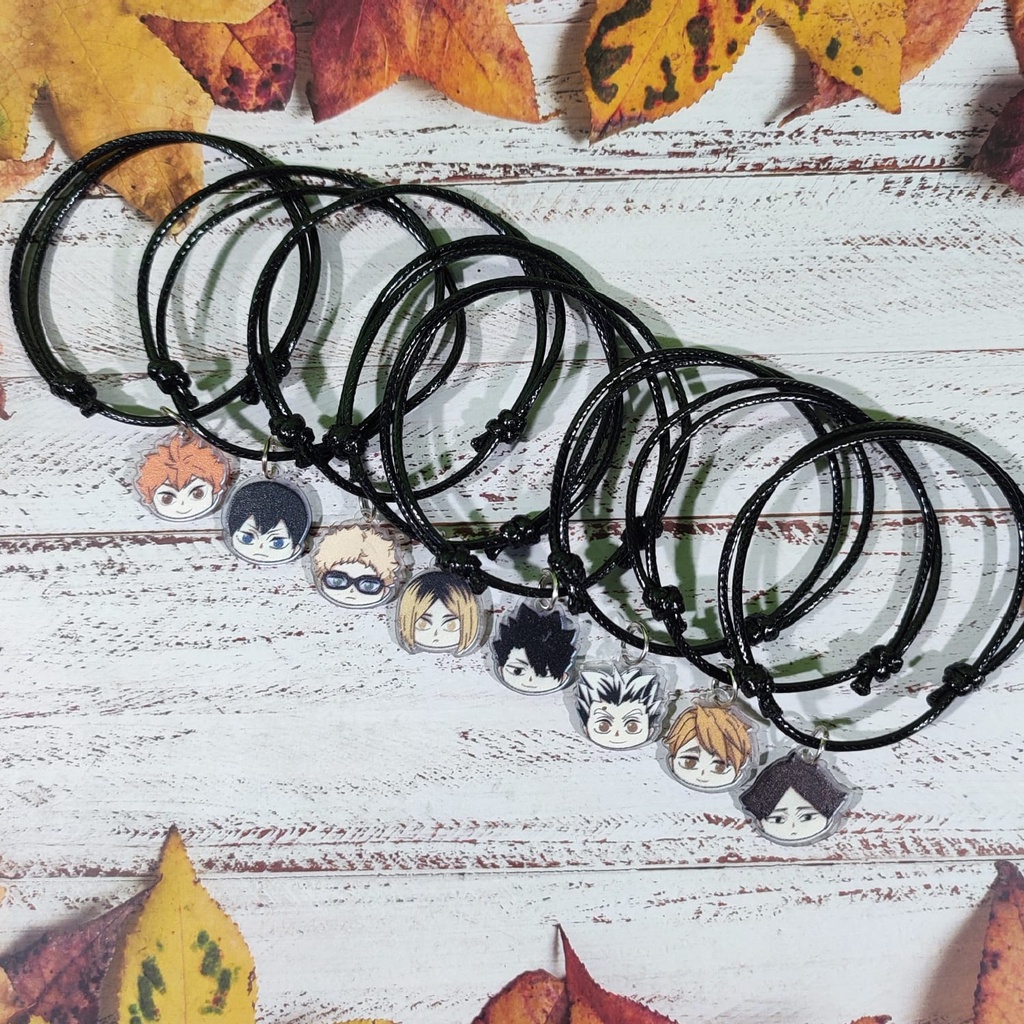 Gelang Anime Haikyuu Tali Hitam - Bracelet Haikyuu Versi Kaitan Hinata Kageyama