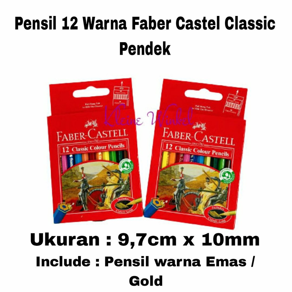 

Pensil 12 warna Faber Castel Classic Pendek