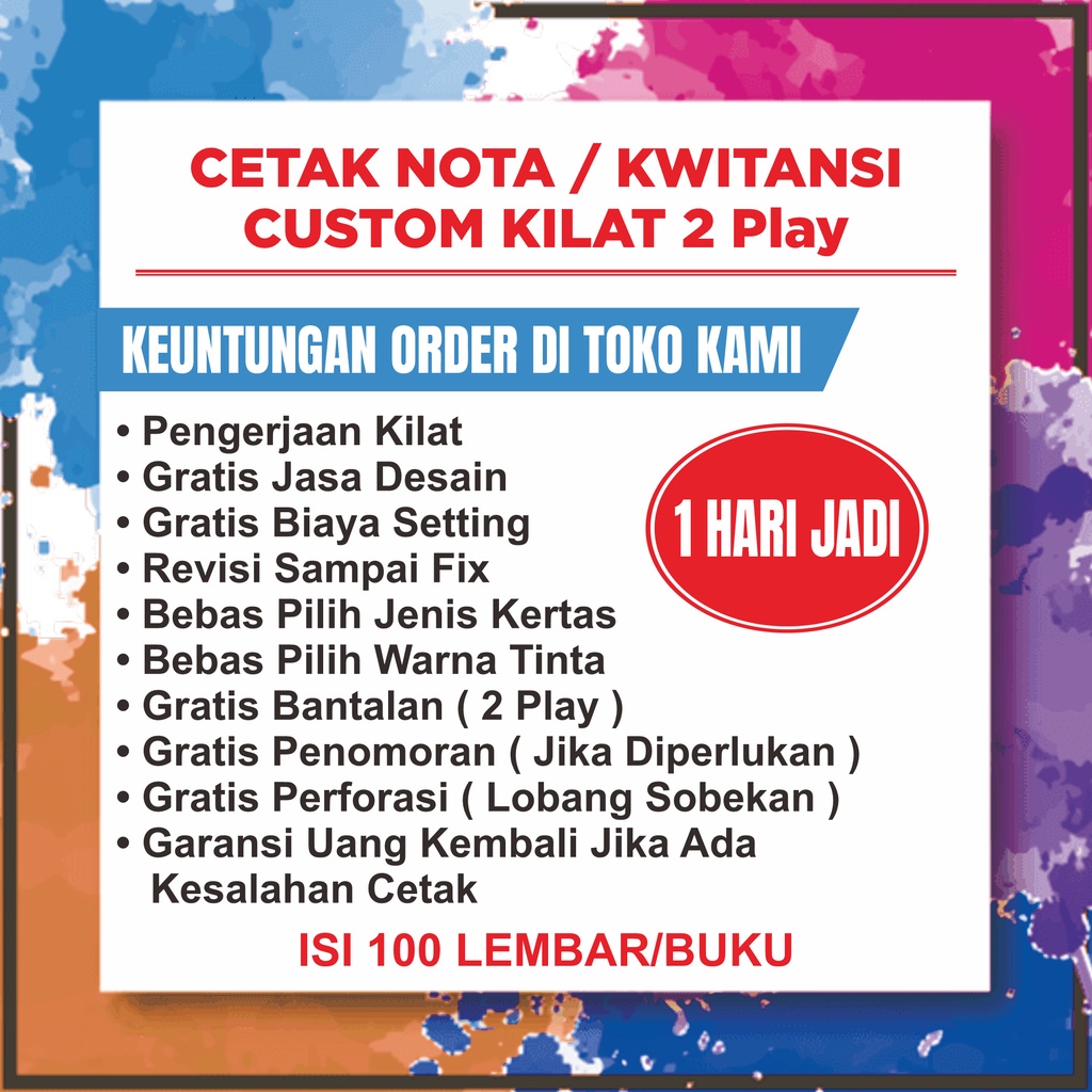 

Cetak Nota / Kwitansi Kilat 2 Play