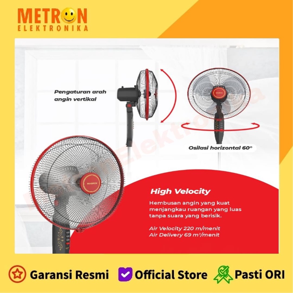 MASPION EX 174 S KIPAS ANGIN BERDIRI / STAND FAN 16 INCH / EX174S