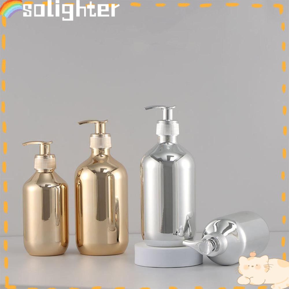 Solighter 300/500ml Hand Soap Dispenser Sabun Cair Kamar Mandi Bulat Dispenser Cuci Badan