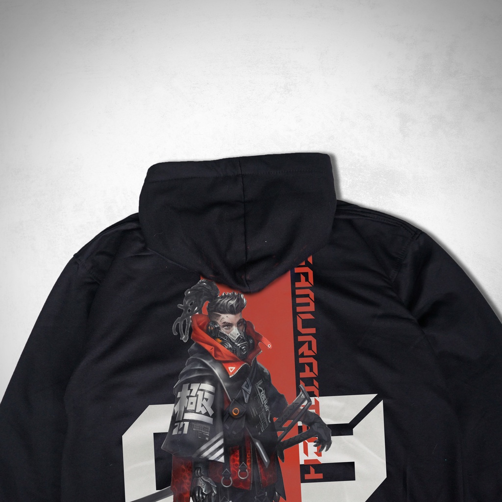 Jaket Hoodie Pria Wanita Jaket fleece Cyberpunk CYBER SAMURAI