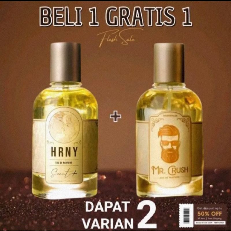 Jual Beli 1 Gratis 1 - Parfum Pria Dan Wanita Mr Crush Hrny Staycation ...