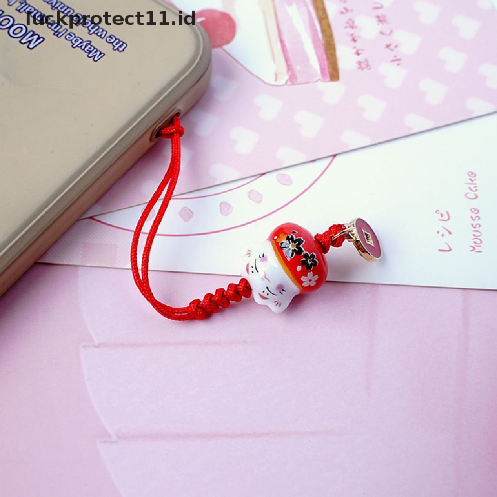 /Fashion Hot// Fashion// Kartun Jepang Lucky Cat Gantungan Kunci Pernak Pernik Telepon Ch Mobil Liontin Key Chain.