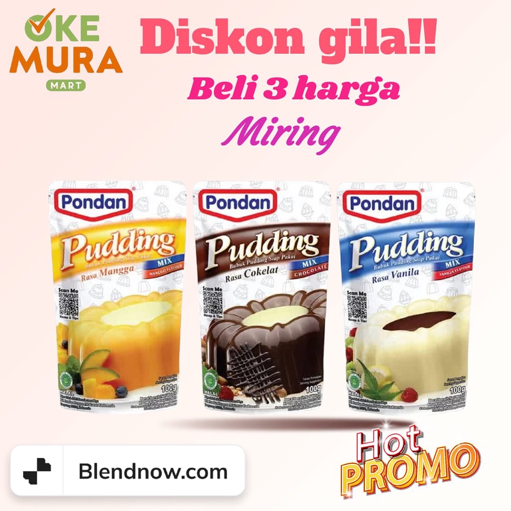 

PAKET PUDING SIAP PAKAI ISI 3 PCS/ PAKET BUNDLING/ PUDING ENAK/ PONDAN 100GR