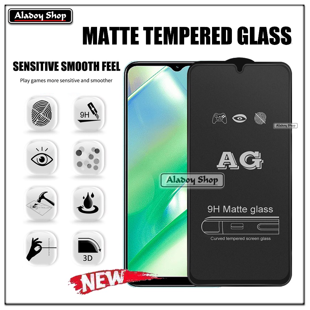 Paket 3IN1 Tempered Glass Layar Matte Anti Glare Realme C33 Free Tempered Glass Camera dan Skin Carbon