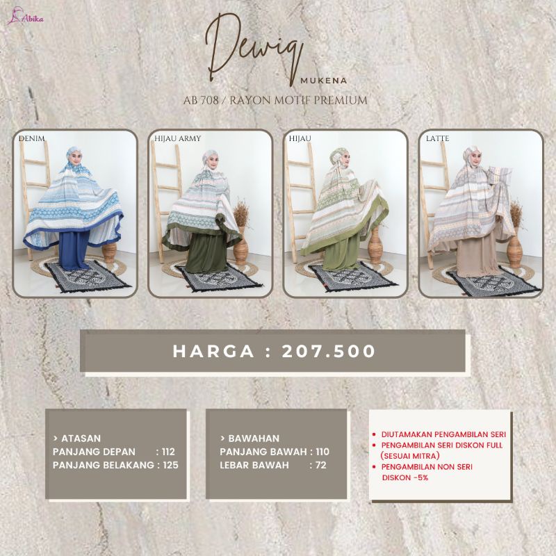 MUKENA ABIKA DEWIQ Mukena Rayon motif