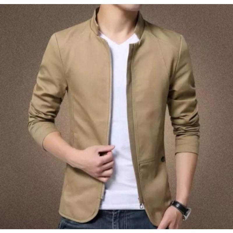 jaket blazer pria semi formal lengan panjang