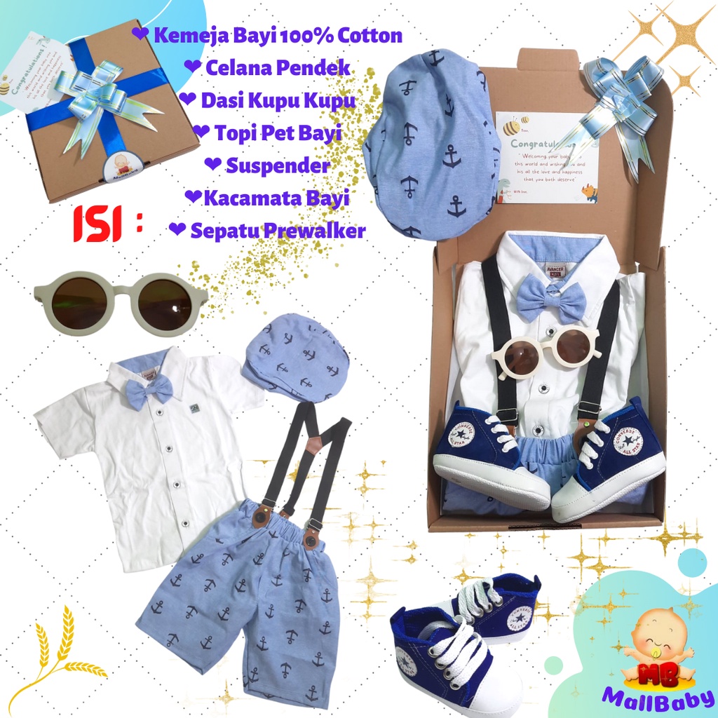 Hampers Bayi Laki Laki Kado Baby Boy Set Dasi Premium