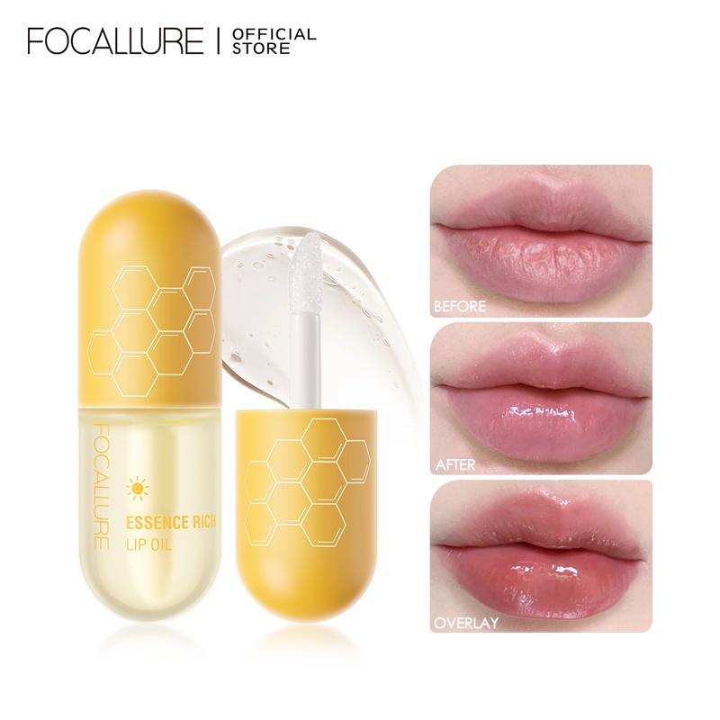 FOCALLURE Pure Natural Lip Oil Soften Moisturized Repaired Multi-uses Waterproof Lip care Memperbaiki Bibir yang Kering - Day &amp; Night