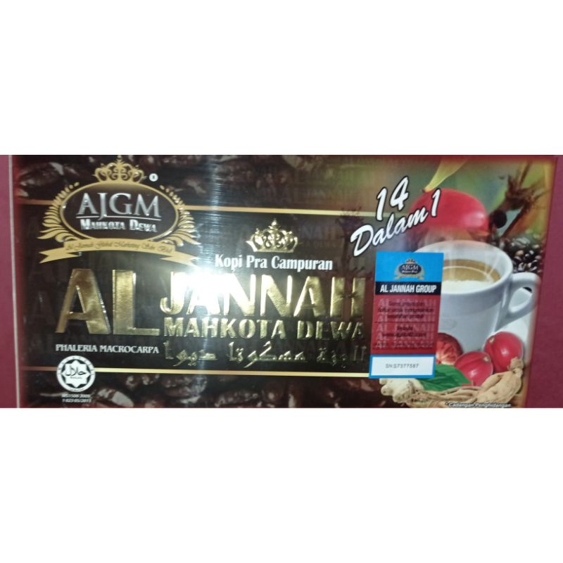 

kopi aljannah AJGM MALAYSIA (1 pack isi 20 SACHET)