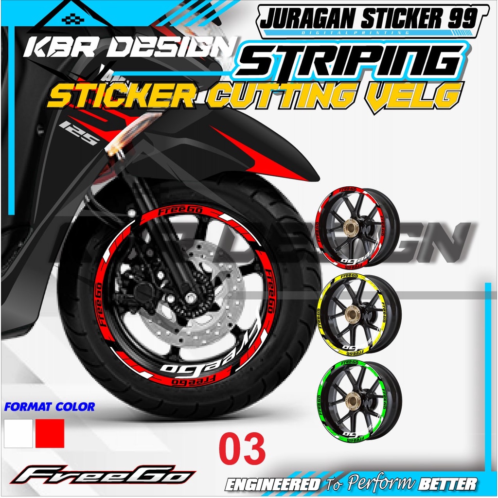 COD Sticker velg FREEGO/ Sticker Cutting Velg FREEGO / STICKER VELG VARIASI TERBARU KBR DESIGN 03