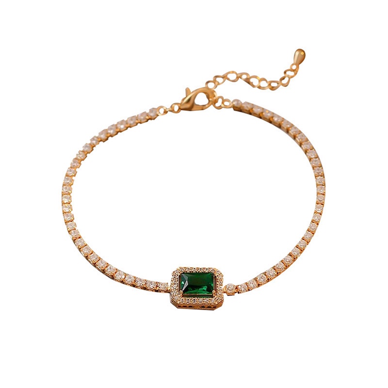 Fancyqube Gelang Kristal Hijau Mengkilap Untuk Wanita Berlian Imitasi Zirkon Bunga Mutiara Pesona Pergelangan Tangan Gelang Bangles Gadis Indah Perhiasan Hadiah