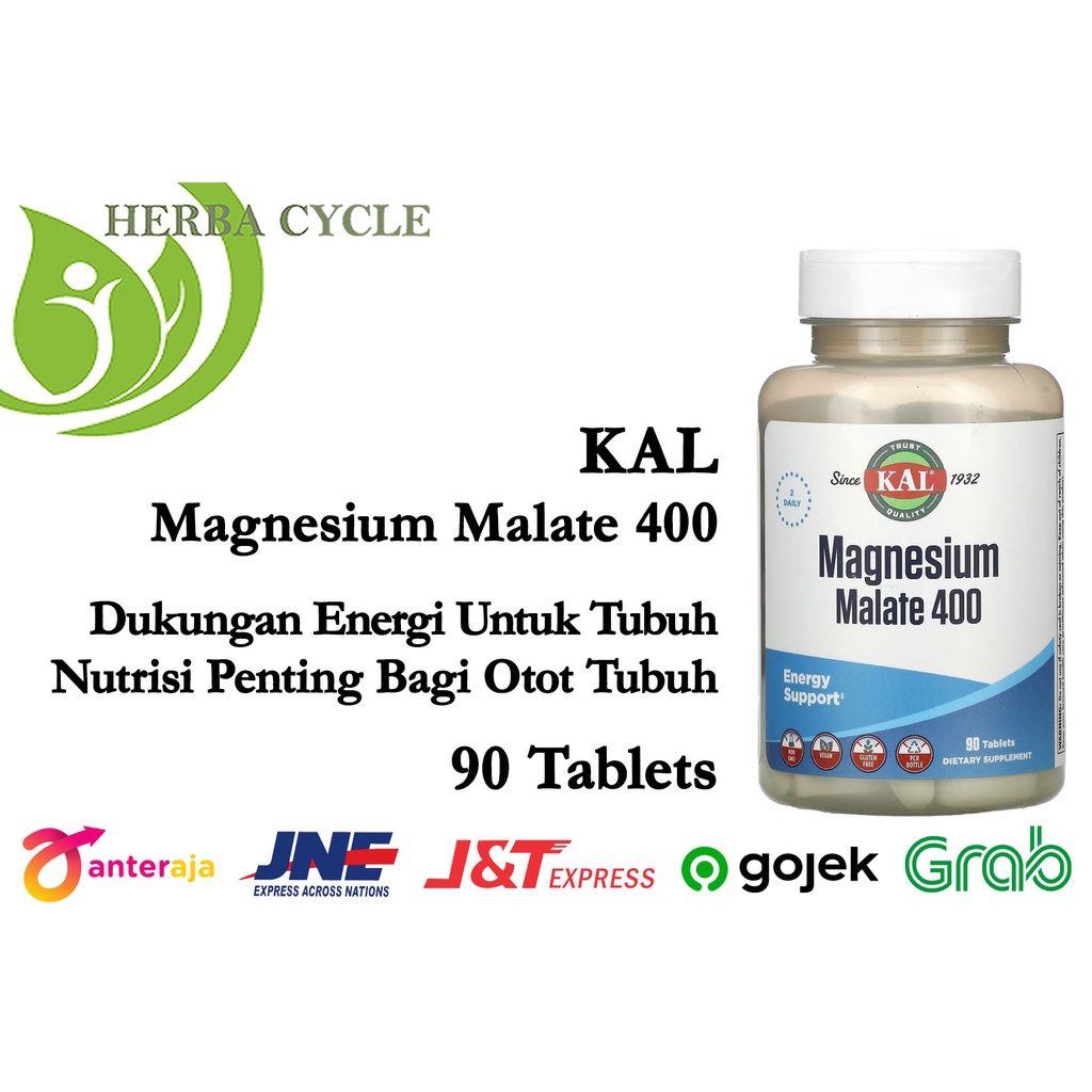 KAL Magnesium Malate 400 90 Tablet Vit Magnesium Ori USA