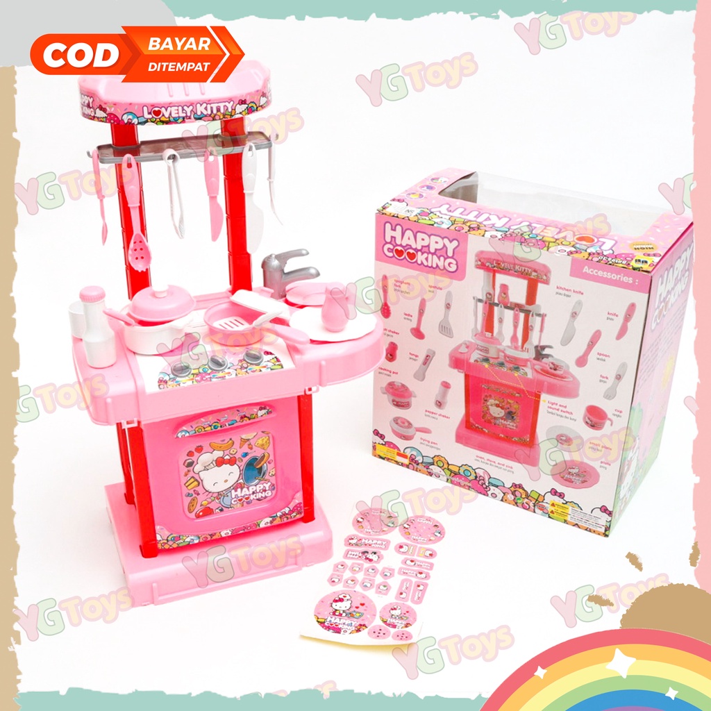 YGtoys Mainan Masak Masakan Happy Cooking Dapur Set Lengkap Anak Perempuan Ukuran Besar  / Kitchen Set Jumbo Edukatif Edukasi