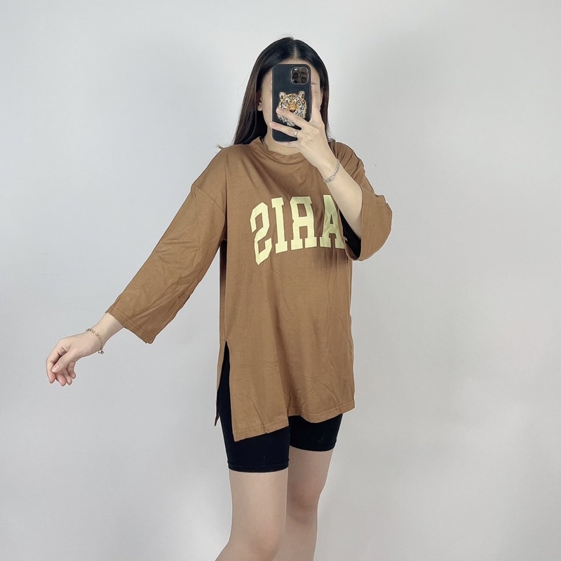 Kaos Oversize Slit Samping Prs / Kaos Jumbo Lengan 7/8