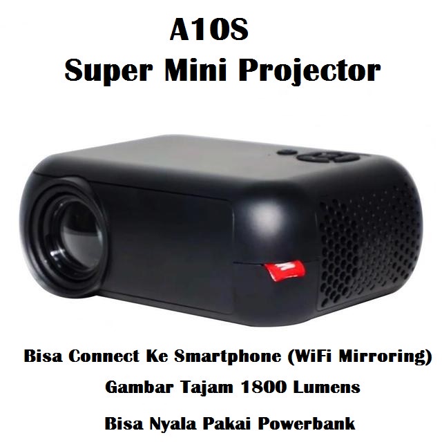 AKN88 - TRANSJEE A10S A10 WIFI Version - Super Mini Projector 1800 Lumens