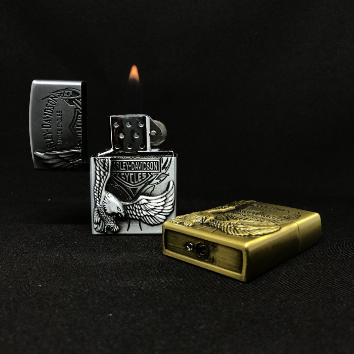 Korek Api Bara Gas Motif Eagle Harley Davidson 3600 Korek Unik &amp; Antik
