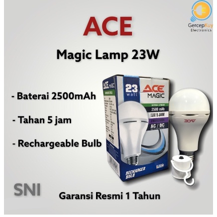 Lampu Bohlam LED Emergency Lampu Magic 23W + Fitting E27 Putih