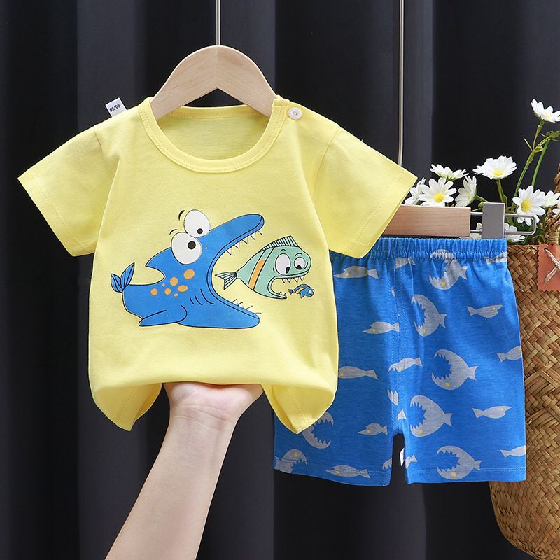 TOPGROSIR TG1115 Setelan Baju Anak Lengan Pendek Import Lucu