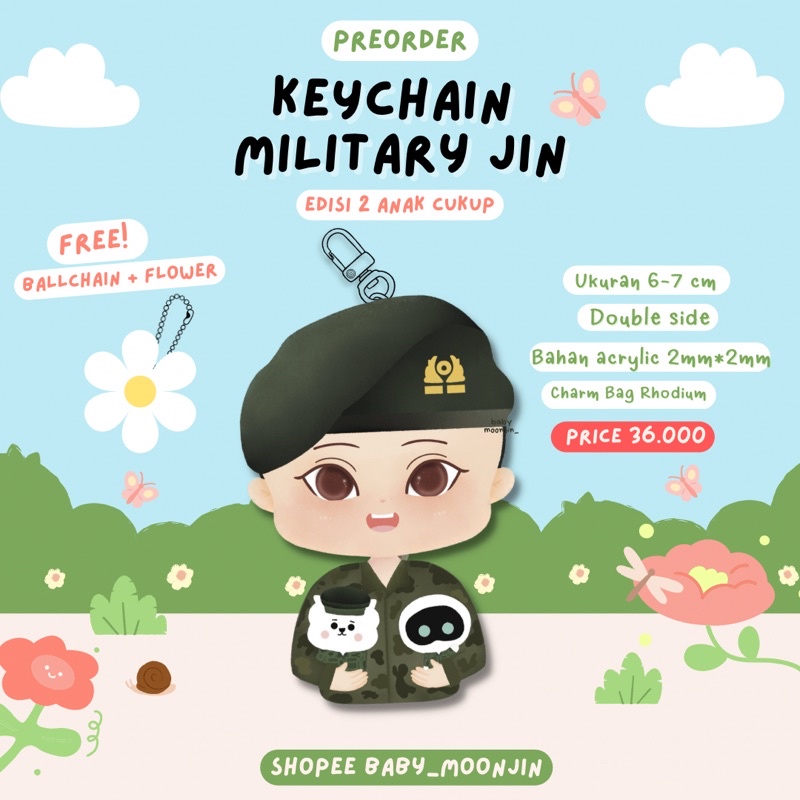 KEYCHAIN MILITARY JIN RJ WOOTTEO “2 ANAK CUKUP”