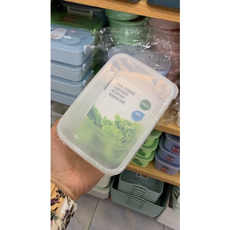 kotak penyimpanan makanan transparan miniso