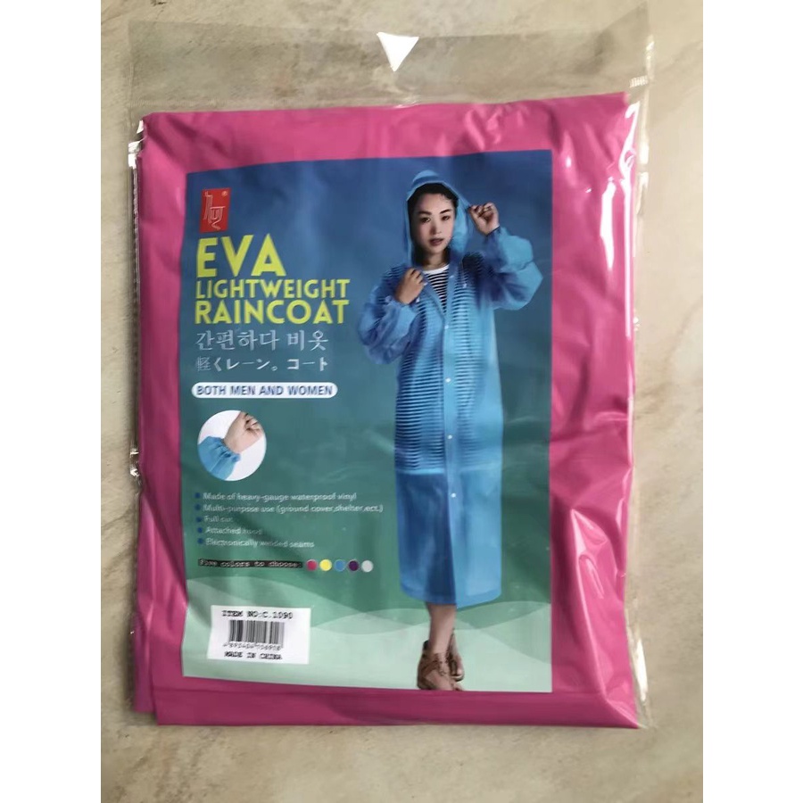 Jas Hujan EVA Transparan Terusan Poncho Dewasa Pria Wanita Mantel Model Korea Rain Coat