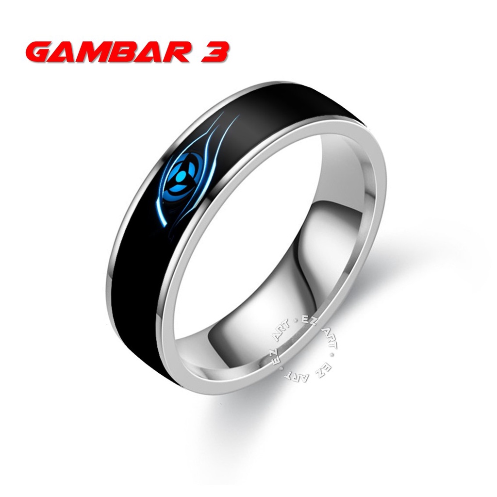 CINCIN COSPLAY ANIME NARUTO SHARINGAN LOGO AKATSUKI STAINLESS STEEL ANTI KARAT