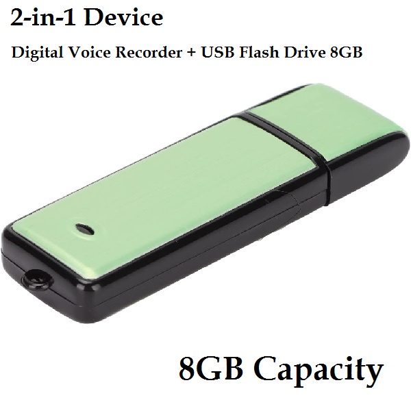 AKN88 - USB Portable Digital Voice Recorder - 8GB Capacity Dual Use