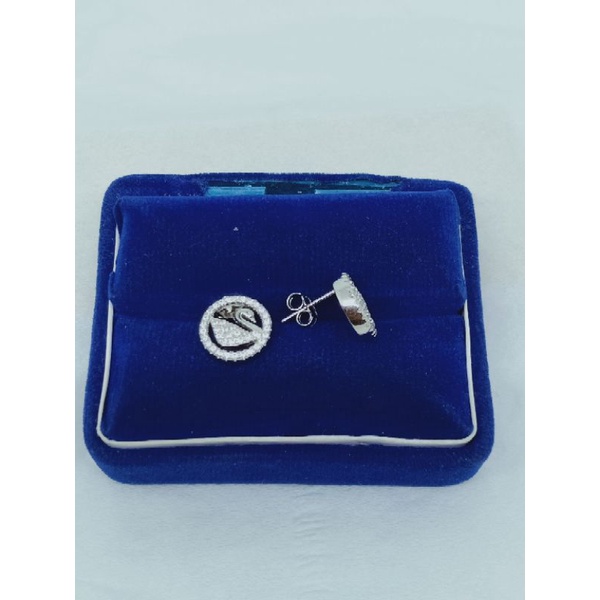 giwang model bulat swan mp/perak asli silver 925 lapis emas/perhiasan fashion wanita terbaru