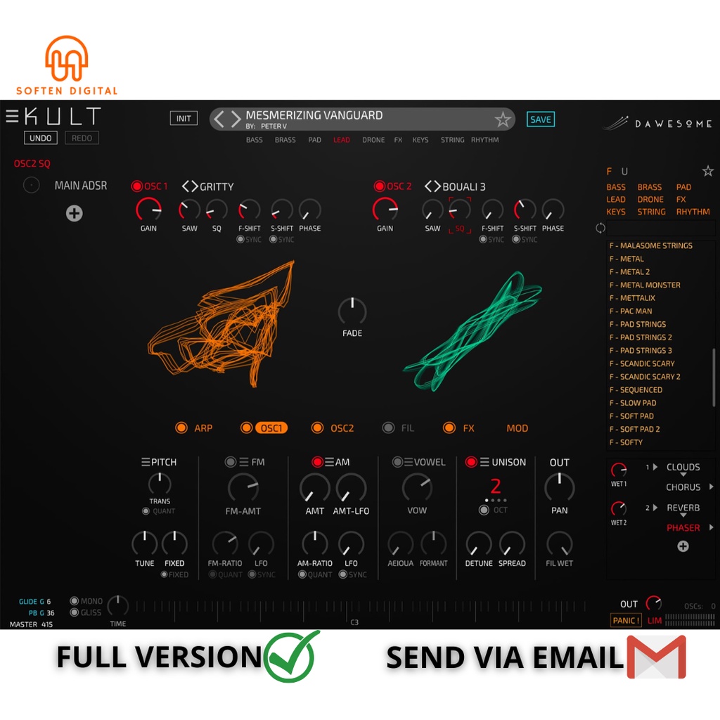 Jual Tracktion Dawesome KULT V1 VST Plugin Powerful Oscillators ...