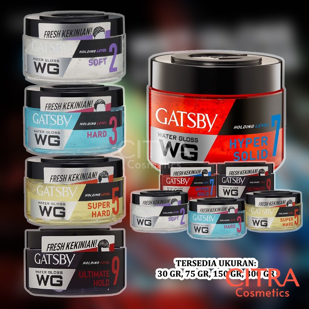 Citra Cosmetic - [30gr / 75gr] Gatsby Water Gloss - Pomade Hair Styling Soft Hard Super Hard Hyper S