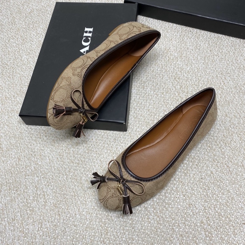 Coach Flatshoes Signature Canvas Khaki