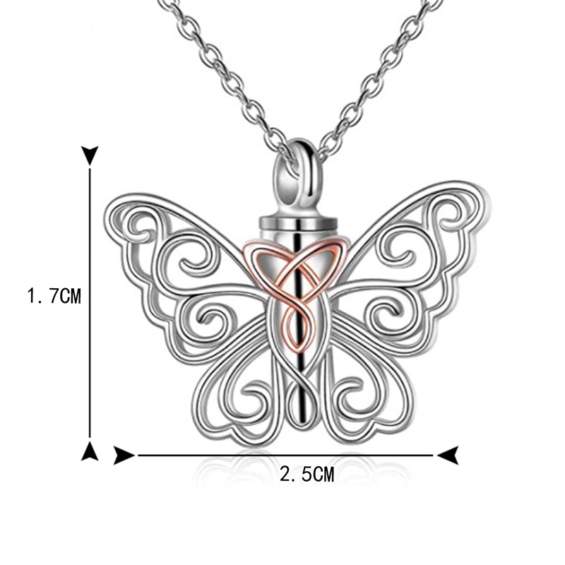 Butterfly Guci Kalung Untuk Abu925 Sterling Silver Celtic Knot Butterfly Pendant Cremation Kenang Kenangan Kalung Untuk Wanita Perhiasan