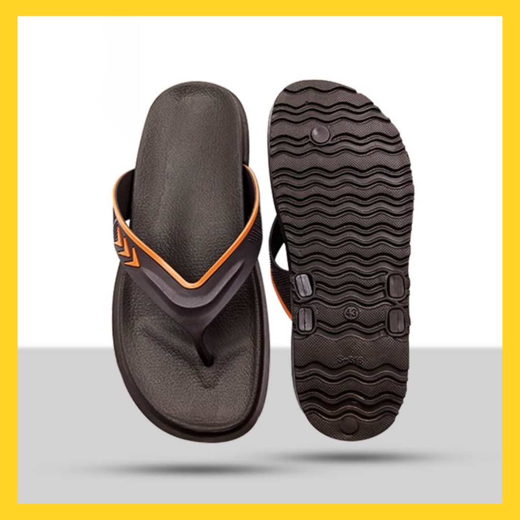 Sanlie Sandal Pria Casual Santai Dengan Motif Garis Sol nyaman dan Empuk Cocok untuk Beraktifitas 516-2