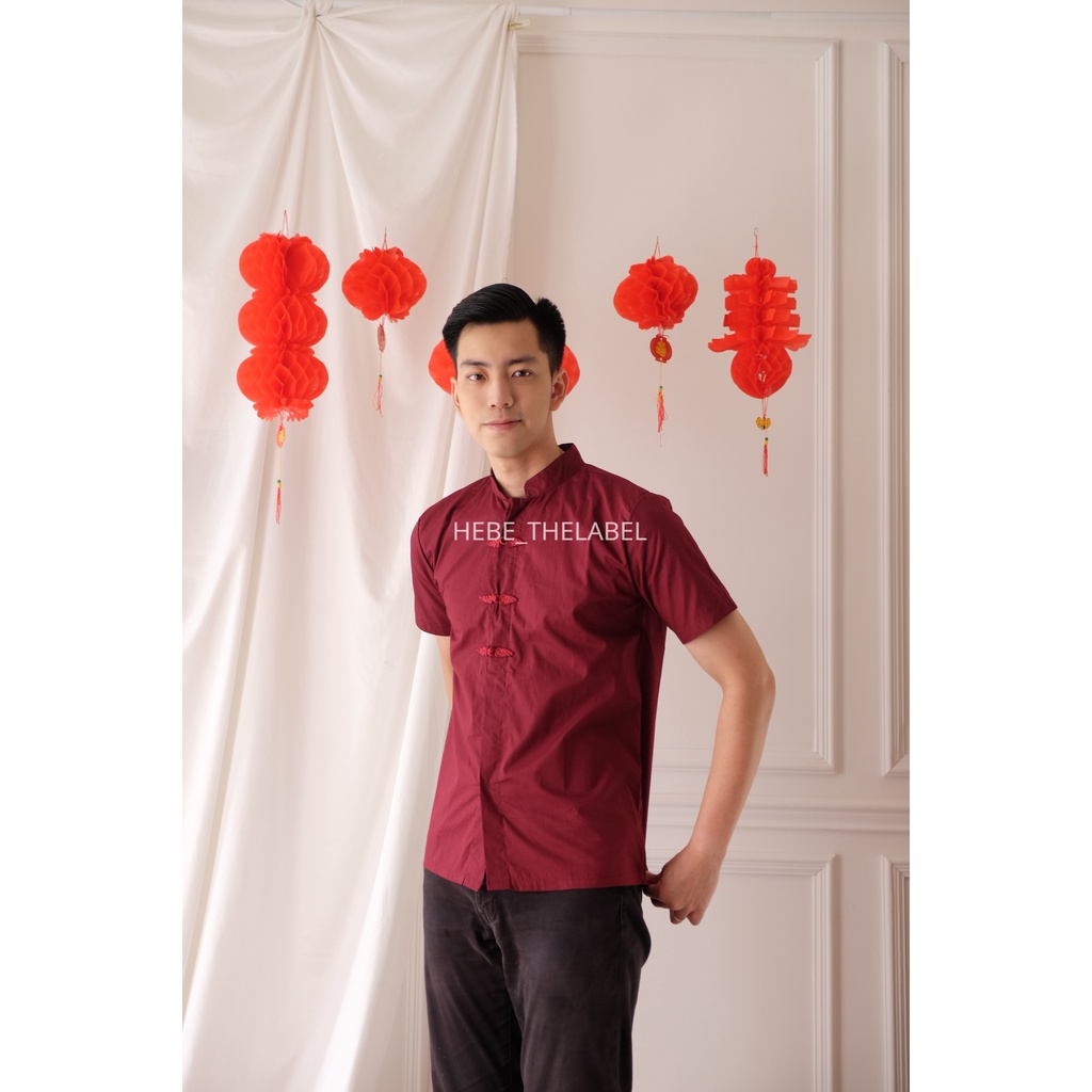 Men Cheongsam Chinese New Year Kemeja Pria