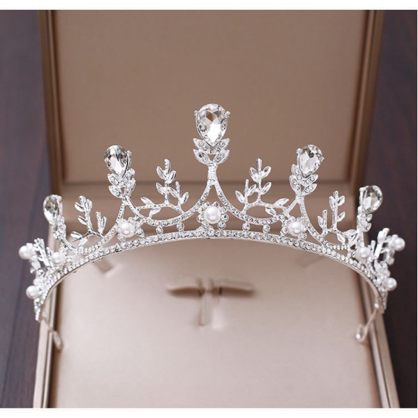 Wanita Mahkota  Fashion Hijab Muslimah Permata besar dewasa Mewah silver gold