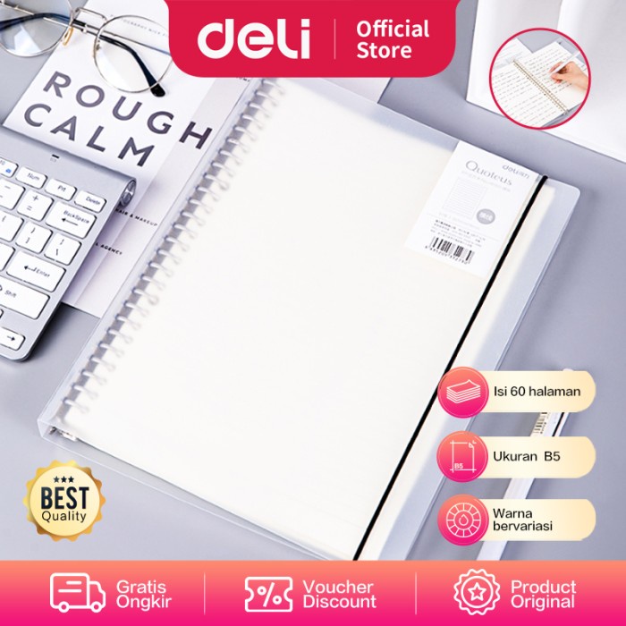 

DISKON Deli Loose-Leaf Buku Notebook B5 60lembar HB560 Code 4961