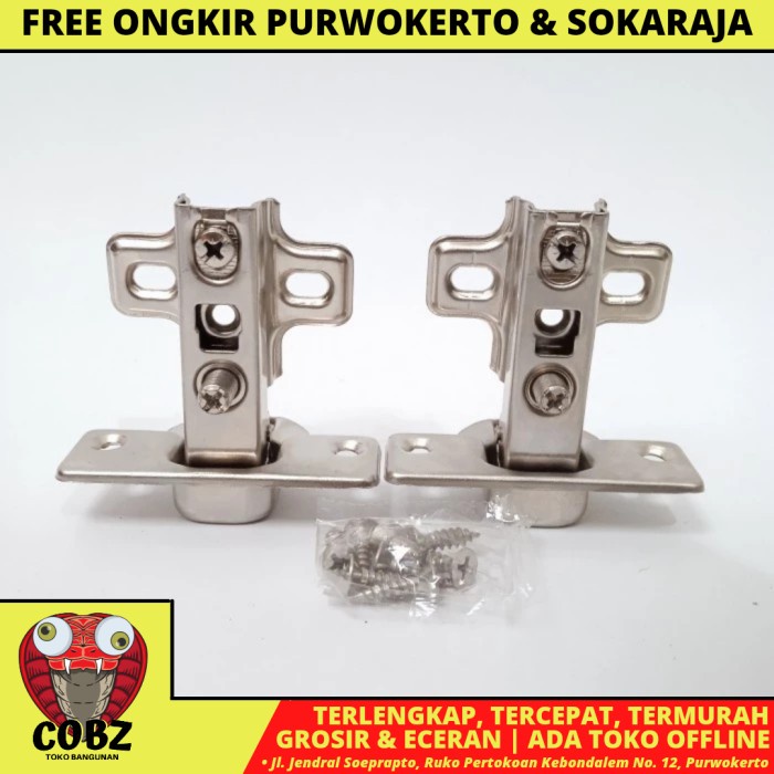 35 MM / HUBEN Engsel Sendok Lurus Lemari Non Hidrolik Besar Set