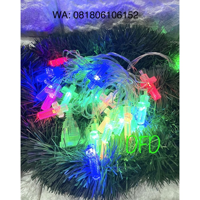 Lampu Pohon Natal Salib Kualitas Terbaik Acrylic Led Kabel Putih