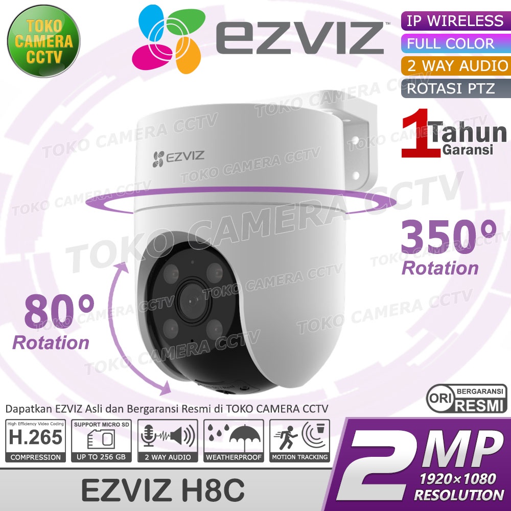 CCTV WIFI KAMERA IP CAMERA WIRELESS EZVIZ H8C PTZ 360 FULL COLOR