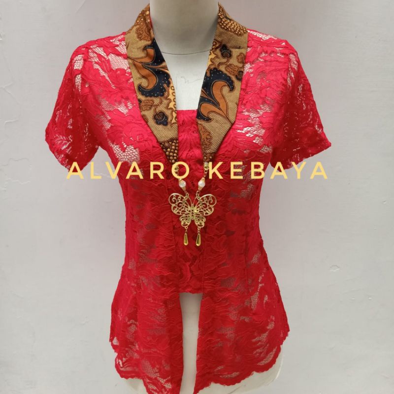 kalung kebaya aksesoris kutubaru modern cantik hiasan kupu kain etnik batik wanita